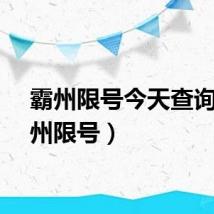 霸州限号今天查询（霸州限号）