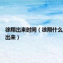 徐翔出来时间(徐翔什么时候会出来)
