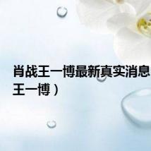 肖战王一博最新真实消息（肖战王一博）