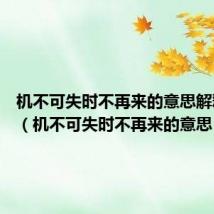 机不可失时不再来的意思解释10字（机不可失时不再来的意思）