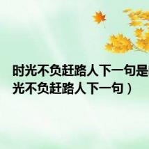 时光不负赶路人下一句是啥(时光不负赶路人下一句)