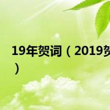 19年贺词（2019贺岁词）