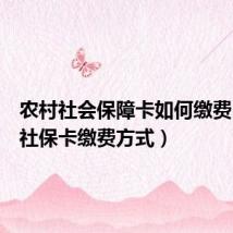 农村社会保障卡如何缴费（农村社保卡缴费方式）