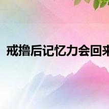 戒撸后记忆力会回来吗