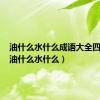 油什么水什么成语大全四个字（油什么水什么）