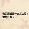 我的愿望是什么怎么写（我的愿望是什么）