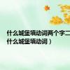 什么城堡填动词两个字二年级（什么城堡填动词）