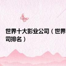 世界十大影业公司（世界影视公司排名）
