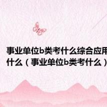 事业单位b类考什么综合应用能力是什么(事业单位b类考什么)