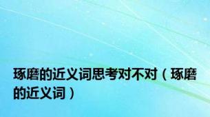 琢磨的近义词思考对不对（琢磨的近义词）