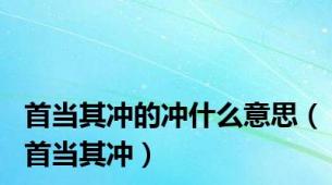 首当其冲的冲什么意思（首当其冲）