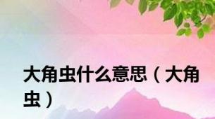 大角虫什么意思（大角虫）