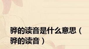 骅的读音是什么意思（骅的读音）