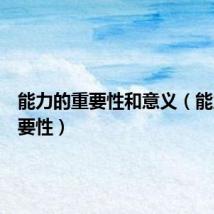 能力的重要性和意义（能力的重要性）