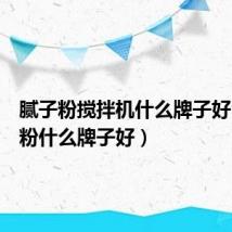 腻子粉搅拌机什么牌子好(腻子粉什么牌子好)