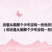 还是从前那个少年没有一丝丝改变谁唱的(你还是从前那个少年没有一丝丝改变)