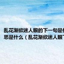 乱花渐欲迷人眼的下一句是什么意思是什么(乱花渐欲迷人眼下一句)