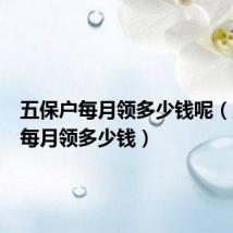 五保户每月领多少钱呢(五保户每月领多少钱)