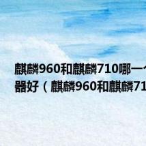 麒麟960和麒麟710哪一个处理器好(麒麟960和麒麟710)