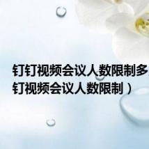 钉钉视频会议人数限制多少（钉钉视频会议人数限制）