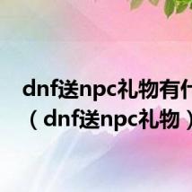 dnf送npc礼物有什么用(dnf送npc礼物)