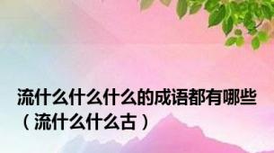 流什么什么什么的成语都有哪些（流什么什么古）