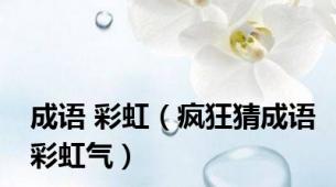 成语 彩虹（疯狂猜成语彩虹气）