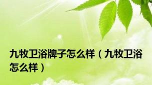 九牧卫浴牌子怎么样（九牧卫浴怎么样）