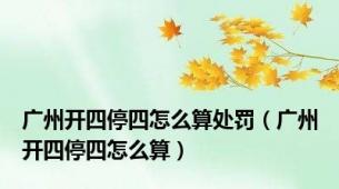 广州开四停四怎么算处罚（广州开四停四怎么算）