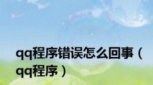 qq程序错误怎么回事（qq程序）