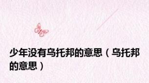 少年没有乌托邦的意思（乌托邦的意思）