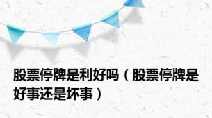股票停牌是利好吗（股票停牌是好事还是坏事）