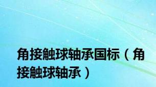 角接触球轴承国标（角接触球轴承）