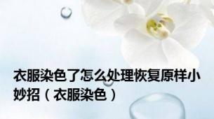 衣服染色了怎么处理恢复原样小妙招（衣服染色）