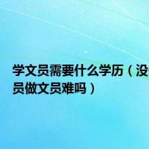 学文员需要什么学历(没做过文员做文员难吗)