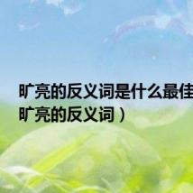 旷亮的反义词是什么最佳答案(旷亮的反义词)