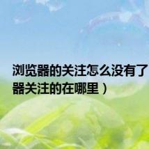 浏览器的关注怎么没有了（浏览器关注的在哪里）