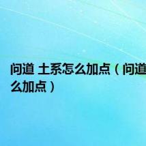 问道 土系怎么加点(问道土系怎么加点)
