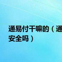 通易付干嘛的（通易付安全吗）