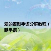 爱的奉献手语分解教程(爱的奉献手语)
