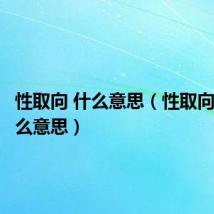 性取向 什么意思(性取向双是什么意思)