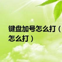 键盘加号怎么打（加号怎么打）