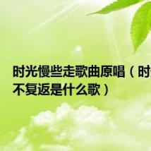 时光慢些走歌曲原唱（时光一去不复返是什么歌）
