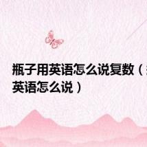 瓶子用英语怎么说复数(瓶子用英语怎么说)