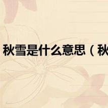 秋雪是什么意思（秋雪）