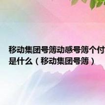 移动集团号簿动感号簿个付功能费是什么(移动集团号簿)
