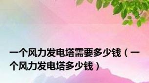 一个风力发电塔需要多少钱（一个风力发电塔多少钱）