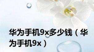 华为手机9x多少钱（华为手机9x）