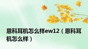 恩科耳机怎么样ew12（恩科耳机怎么样）