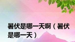 暑伏是哪一天啊（暑伏是哪一天）